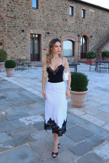 Fusta Dots cu dantela